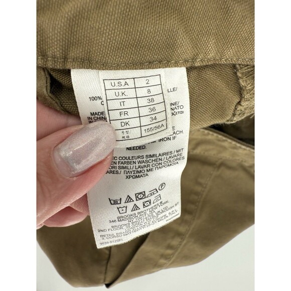 Brooks Brothers 1818 Women’s SIZE 2 Green Cargo Utility Pant Straight Pockets EC - Picture 9 of 12